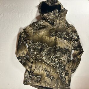 Realtree Escape Camo Pullover Hoodie w/ Neck Gaiter Fleece Lined Size S